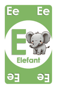 Buchstaben Karte_Elefant gruen