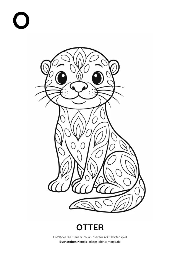ABC-Malvorlage: O wie Otter