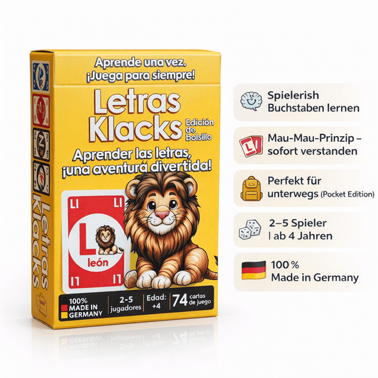 Letras Klacks Vorteile: Spanisch lernen mit Tieren nach dem Mau-Mau-Prinzip