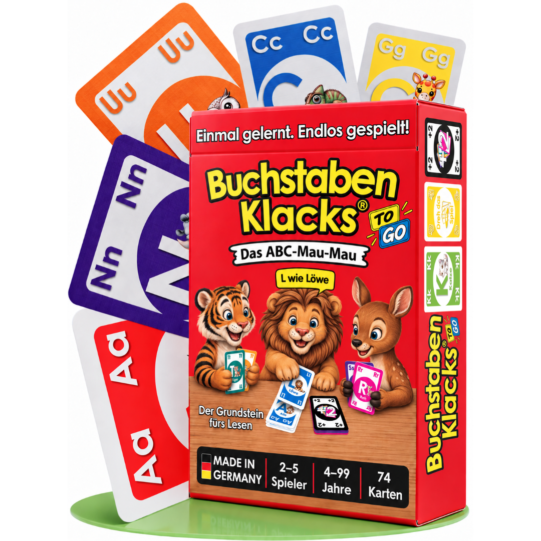 Buchstaben Klacks Pocket ToGo – Kartenspiel ab 4 Jahren, Hauptansicht