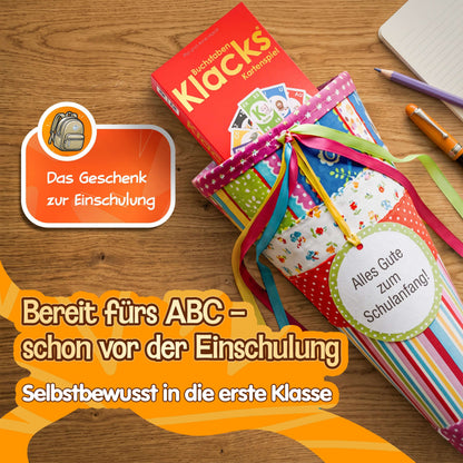 Buchstaben Klacks als Geschenk zur Einschulung und Vorschule