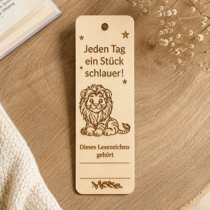 Holz-Lesezeichen für Kinder mit Tiermotiv