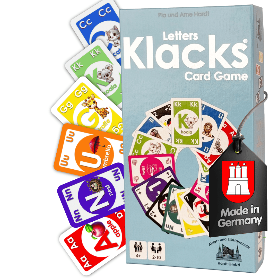 Letters Klacks, ABC-Mau-Mau with learning effect