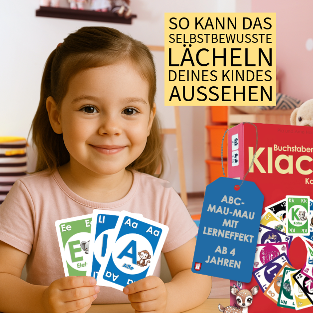 So kann ein selbstbewusstes Lächeln mit Buchstaben Klacks aussehen