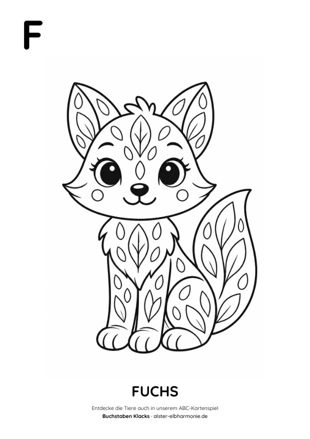 ABC-Malvorlage: F wie Fuchs