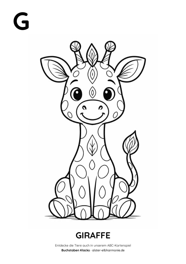 ABC-Malvorlage: G wie Giraffe
