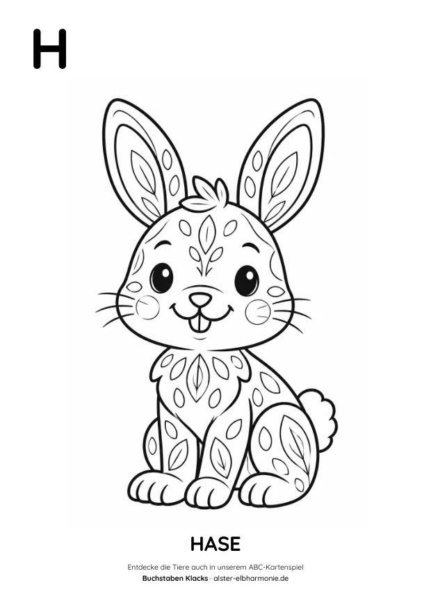 ABC-Malvorlage: H wie Hase