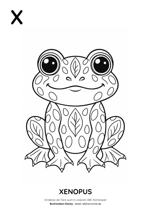 ABC-Malvorlage: X wie Xenopus